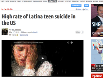 Digital Journal - High rate of Latina Teen Suicide in US