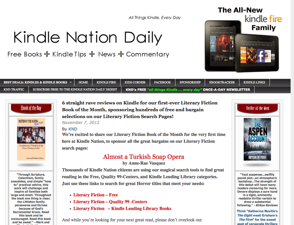 Almost a Turkish Soap Opera, featured on Kindle Daily Nation